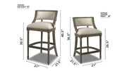 Paris - Farmhouse Counter Height Bar Stool With Backrest