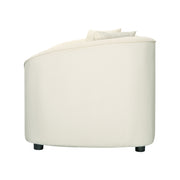 Curved Contemporary Sofa in Off-White: Plush Seating, Streamlined Design, and Durable Frame – Ideal for Stylish Living Spaces