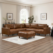 Modern Luxury Sectional Sofa Modular Couch Quality Upholstery Breathable PU Leather Couch Corner Sofa,Brown (This SKU=W1097S00266)