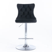 Swivel Barstools Adjusatble Seat Height From 25-33", Modern Upholstered Base Bar Stools With Backs Comfortable Tufted For Home Pub And Kitchen Island (Set of 2)