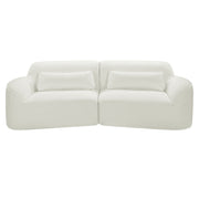 Modern Curved Sofa with High-Density Fully Compressed Sponge and Chaise Lounge, 2-Piece Set, Fully Assembled Right Hand Facing, Perfect for Living Room, Lounge