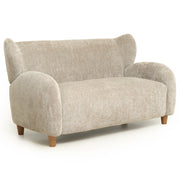 Nordic Chair Laid-back Style loveseats 58 inches - chenille Fabric Sofa Chair, Decorative Sofa, Curved Backrest, Living Room Study Leisure Room ,Camel