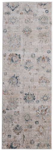 Pasha Transitional Floral & Botanical, Taupe/Ivory/Blue