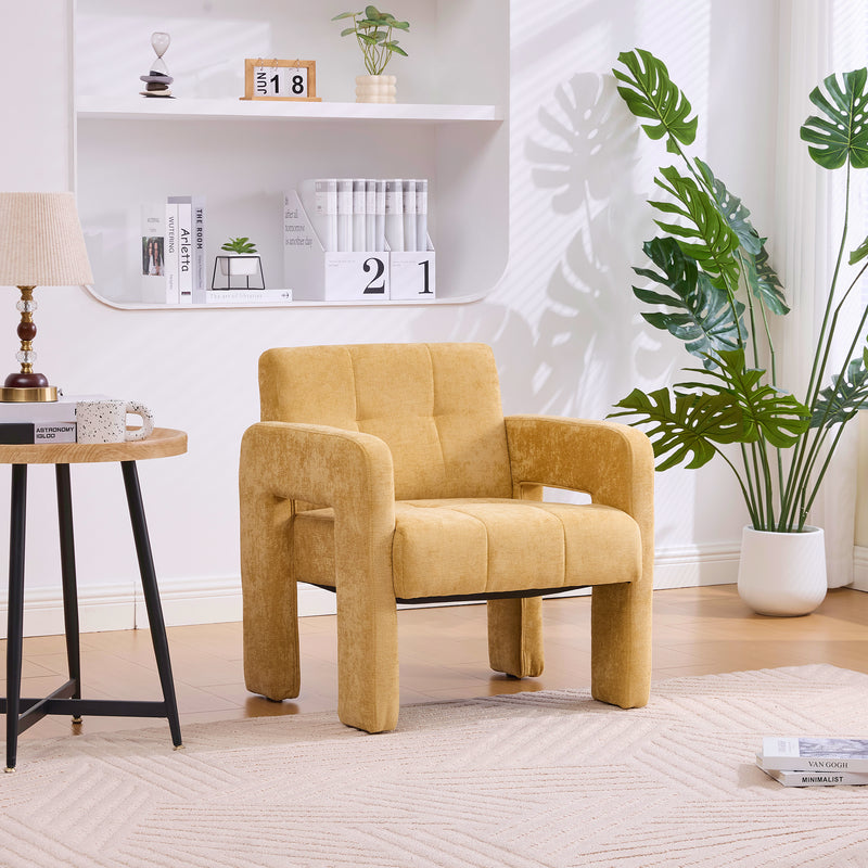 Modern Minimalist Casual Single Armchair Living Room, Bedroom, Office Area Upholstered Chair Comfortable Padded Armchair Nordic Style Casual Seating