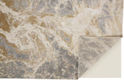 Aura Modern Abstract, Ivory/Silver/Gold