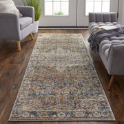 Kaia Transitional Medallion, Tan/Orange/Blue