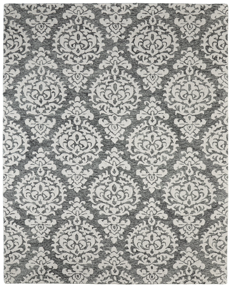 Belfort Traditional Floral & Botanical, Gray/Ivory/Black