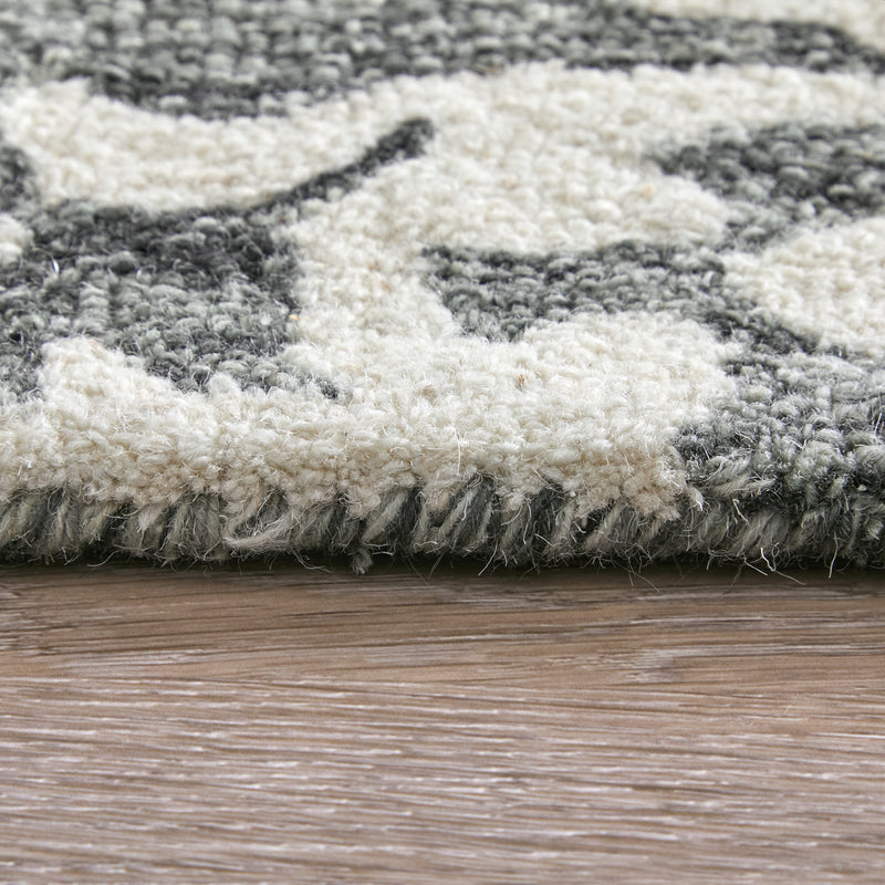 Belfort Traditional Floral & Botanical, Gray/Ivory/Black