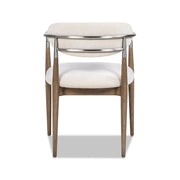 Artemis - Mixed Material Upholstered Dining Arm Chair - Warm White