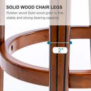 Swivel Cow Top Wooden Bar Stool, 360 Degree Swivel Bar Height Chair With Backs For Home Kitchen Counter