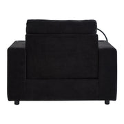 Modern Style Armchair Chaise Lounge Sofa Couch With Movable Storage Ottoman, USB Ports, Cup Holders, Phone Holder, Side Pockets