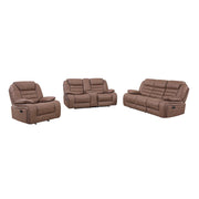 LUCIUS BROWN 3PC CONSOLE RECLINING LOVESEAT-SOFA AND RECLINER