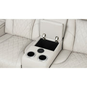 Fortuner Power Reclining 2Pc Living Room Set in Beige Faux Leather with LED Lights, Massage Function, Bluetooth Speakers and Wireless Charging
