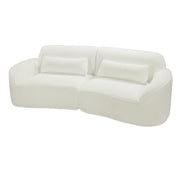 Modern Curved Sofa with High-Density Fully Compressed Sponge and Chaise Lounge, 2-Piece Set, Fully Assembled Right Hand Facing, Perfect for Living Room, Lounge
