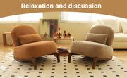 Cute Accent Chair with Solid Wood Legs, Living Room Chair with Soft fabric Cushion, Cozy Bedroom Chair, Comfy Armless Reading Chair for Apartment, Waiting Room, Balcony,Set of 2 (Caramel)