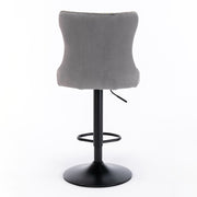Swivel Barstools Adjusatble Seat Height, Modern Upholstered Bar Stools With Backs Comfortable Tufted For Home Pub And Kitchen Island (Set of 2)