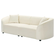 Curved Contemporary Sofa in Off-White: Plush Seating, Streamlined Design, and Durable Frame – Ideal for Stylish Living Spaces