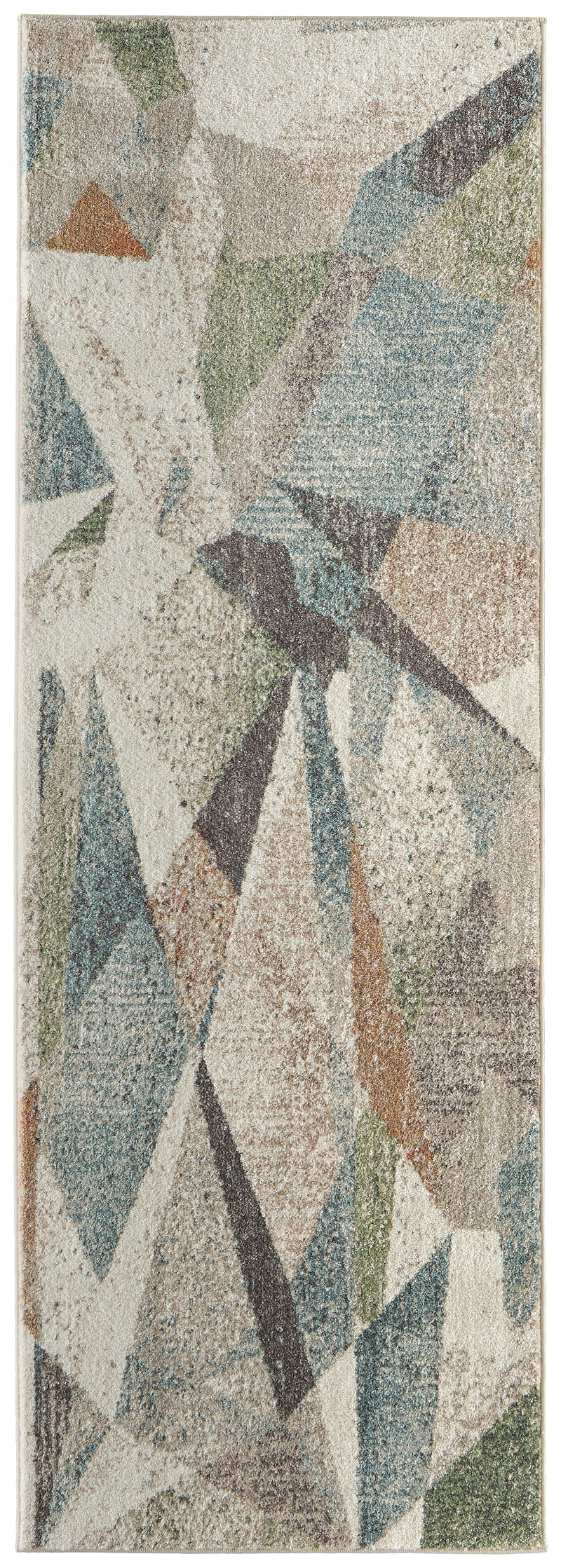 Eden Modern Color Block, Ivory/Blue/Green