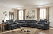 Power Recliner Sectional Sofa with Bluetooth Speakers, L-Shaped Living Room Furniture Set with Wireless Charging, LED Lights, Storage Console & Cup Holders, Living Room Furniture