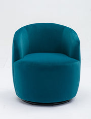 Swivel Accent Armchair Barrel Chair With Powder Coating Metal Ring