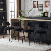 Modern Teddy Fabric Upholstered Bar Stools - Legs