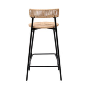 Boho Style Handwoven Paper Rope Counter Stools (Set of 2)
