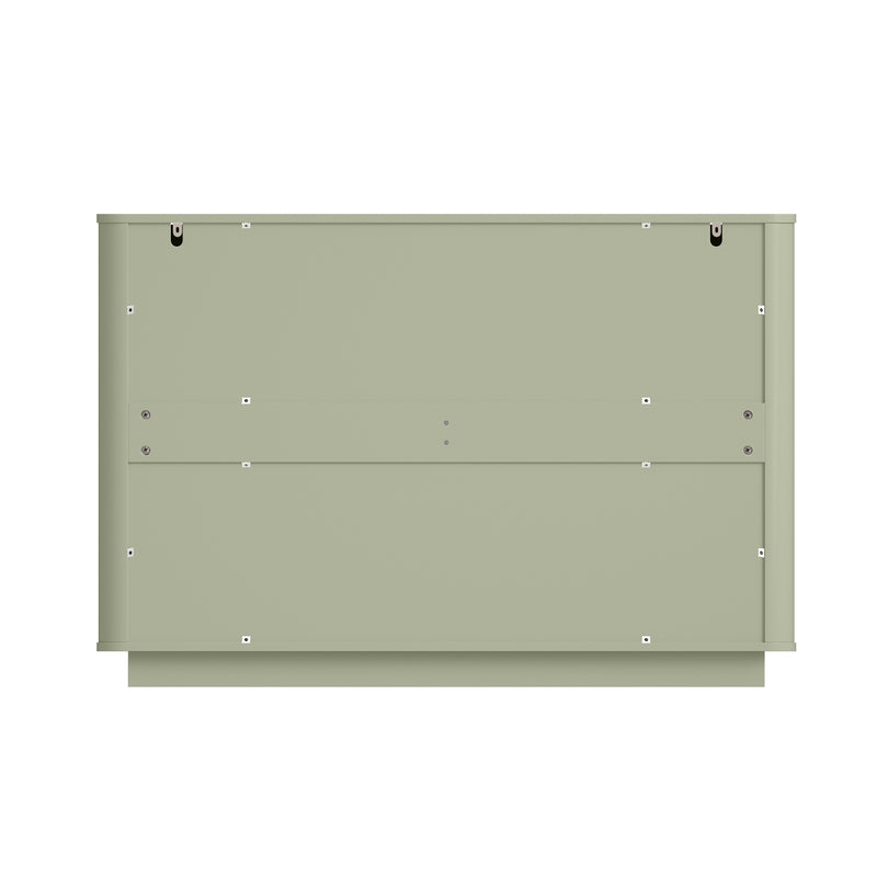 6 Drawer Dresser for Bedroom, 46.5' Wide Modern Large Chest of Drawers with Handle Free & Ripple Design,Wooden Clothes Storage Organizer for Closet, Nursery, Living Room, Apartment, Sage Green