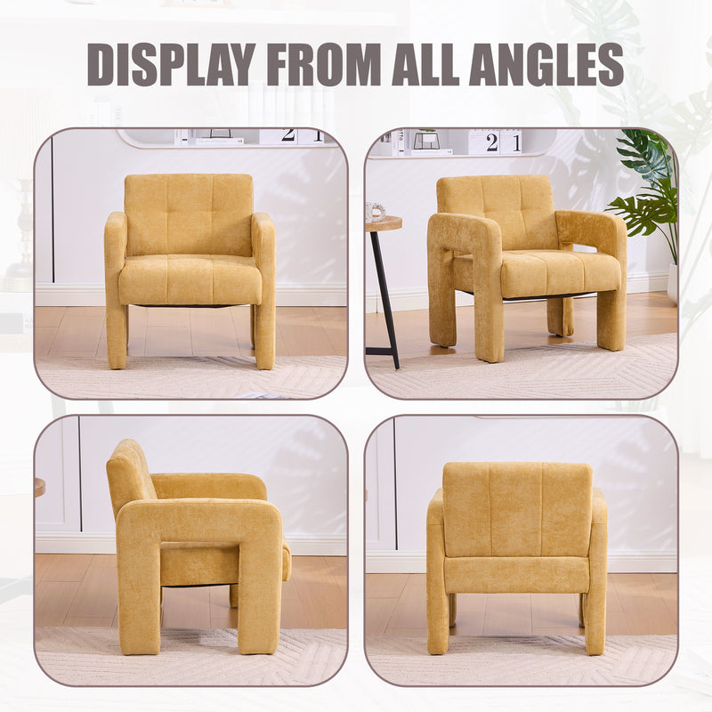 Modern Minimalist Casual Single Armchair Living Room, Bedroom, Office Area Upholstered Chair Comfortable Padded Armchair Nordic Style Casual Seating
