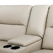 Malibu 79' Modern Power Motion 3-Piece Reclining Loveseat Sofa with Cup Holders, Cream Taupe Beige