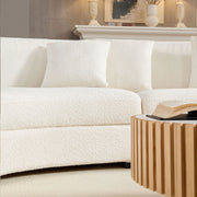 Classic Curved Tight Back Sofa, Upholstered Comfy Couch for Living Room Apartment, 4 Pillows