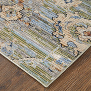 Melrose Traditional Floral & Botanical, Green/Ivory/Blue