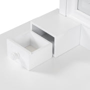 Elegant Makeup Vanity Desk With Adjustable Mirror And Storage And Construction - White