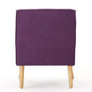 Modern Arm Chair With Tufted Back And Wooden Legs