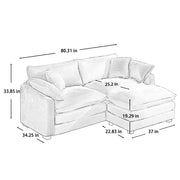 Modern Oversized Modular Cushion Sofa With Ottoman, Low Back, Deep Seating Sofa Set