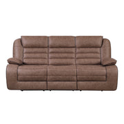 LUCIUS BROWN 3PC CONSOLE RECLINING LOVESEAT-SOFA AND RECLINER