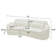 Modern Curved Sofa with High-Density Fully Compressed Sponge and Chaise Lounge, 2-Piece Set, Fully Assembled Right Hand Facing, Perfect for Living Room, Lounge
