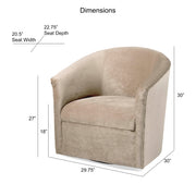Eden Sand Swivel Chair Beige Microfiber Upholstery 30x29.75x30 inches