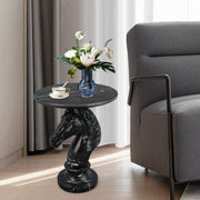 Horse Head Accent Table Animal Statue End Tables Livingroom, Black