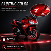 Kids 12V Motorcycle With Training Wheels, Manual Throttle, And Lighting Wheels For Boys And Girls Ages 3-6 - Red