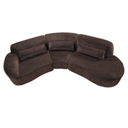 Modern Curved Sectional Sofa with High-Density Fully Compressed Sponge and Chaise Lounge, 3-Piece Set, Fully Assembled Right Hand Facing, Perfect for Living Room, Lounge