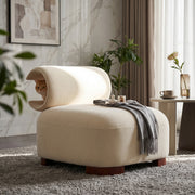 Modern Beige Polyester Accent Chair for Living Room - Pet-Friendly, 330 lbs Weight Capacity, Stylish & Durable Design
