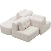 Modular Sectional Sofa Couch with Chaise, Full-Foam Structure, Compression Packaging Design, Woven Texture Upholstery, Oversized Modern Sofa for Living Room