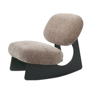 Modern Curved Hollow Base Rocking Accent Chair, Soft Textured Chenille Upholstered Armless Rocker Lounge Chair, Unique Sculptural Rocking Chair for Living Room Bedroom Nursery