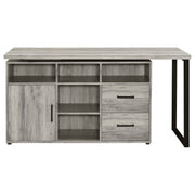Corrado - L-Shape Office Desk With Storage - Gray