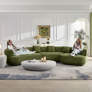 53.35''Fiberglass Elliptical Coffee Table for Living Room Vintage Table,Matte Rocks Table front of the Sofa, Irregular Center Table,No Need Assembly