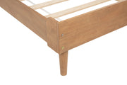 Queen Size Wood Bed with Piano Key Style Upholstered Headboard , Wood Bed with Strengthened Bed Frame ,Wheat (old sku:W504S00257)