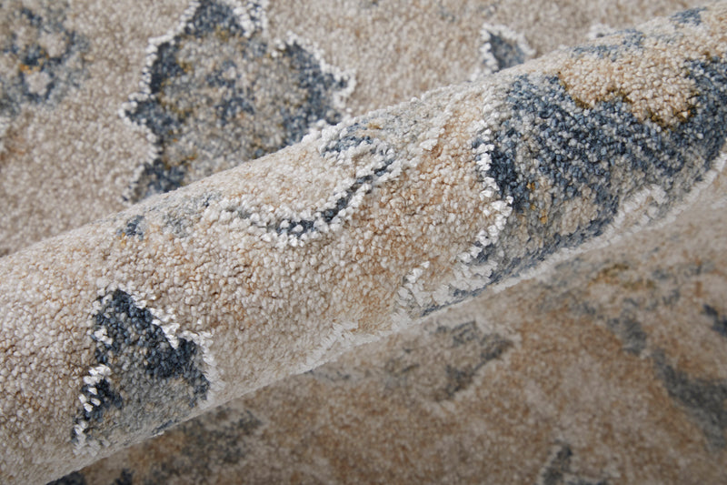 Pasha Transitional Floral & Botanical, Ivory/Taupe/Blue