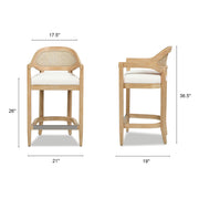Americana - Mid-Century Modern Cane Back Counter Stool