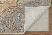Celene Traditional Medallion, Silver/Tan/Gray