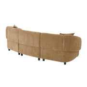 98.5 ' Curved Designed Contemporary 3-Seater Sofa in Mocha: Plush Seating, Streamlined Design, and Durable Frame – Ideal for Stylish Living Spaces